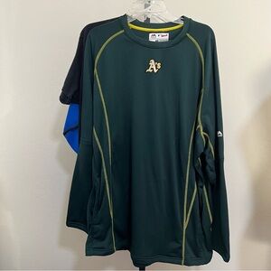 Oakland A’s Majestic Green and Yellow Authentic MLB Collection sweater
